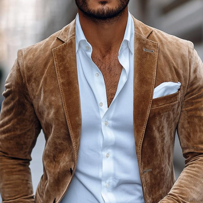 Blazer Hombre de Tejido Estructurado Corte Moderno