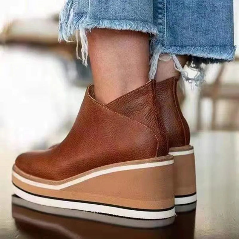 Botas Mujer Impermeables Cremallera Lateral Suela Gruesa