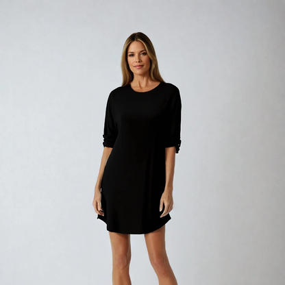 Vestido corto mujer tejido ligero estilo oversize relajado