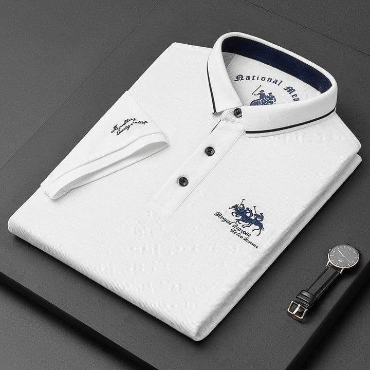 Polo Hombre Algodón Manga Corta Cuello Solapa Bordado
