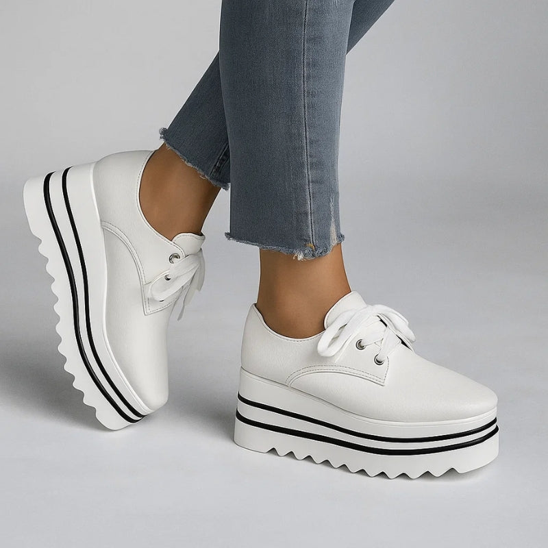 Zapatillas Mujer con Plataforma y Cordones Diseño Moderno
