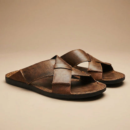 Sandalias Hombre con Correas Cruzadas Suela Plana Casual