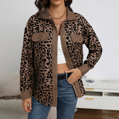 Blazer Mujer Estampado Animal Ajuste Entallado