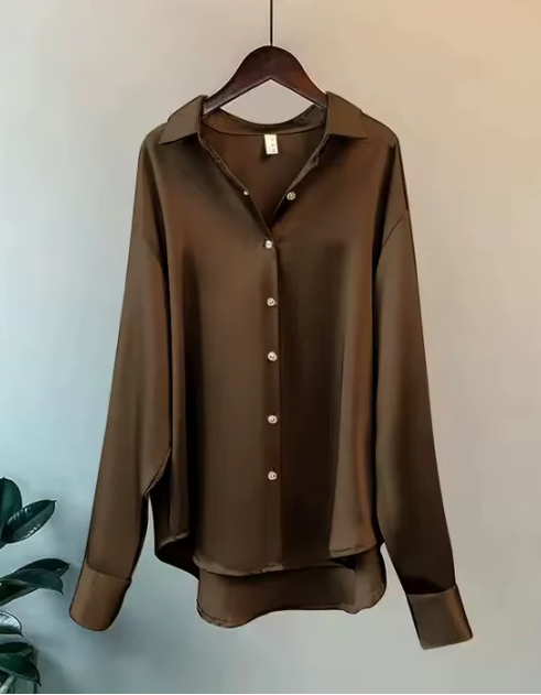 Blusa Mujer con Botones Manga Larga Diseño Elegante