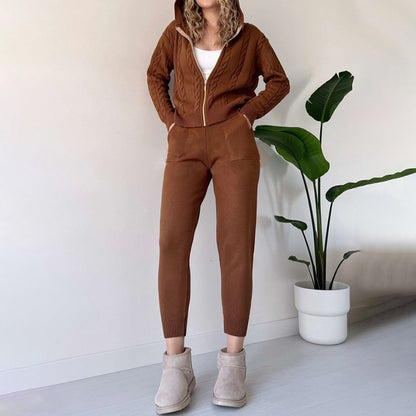 Conjunto Mujer Chaqueta y Pantalón Casual de Pana