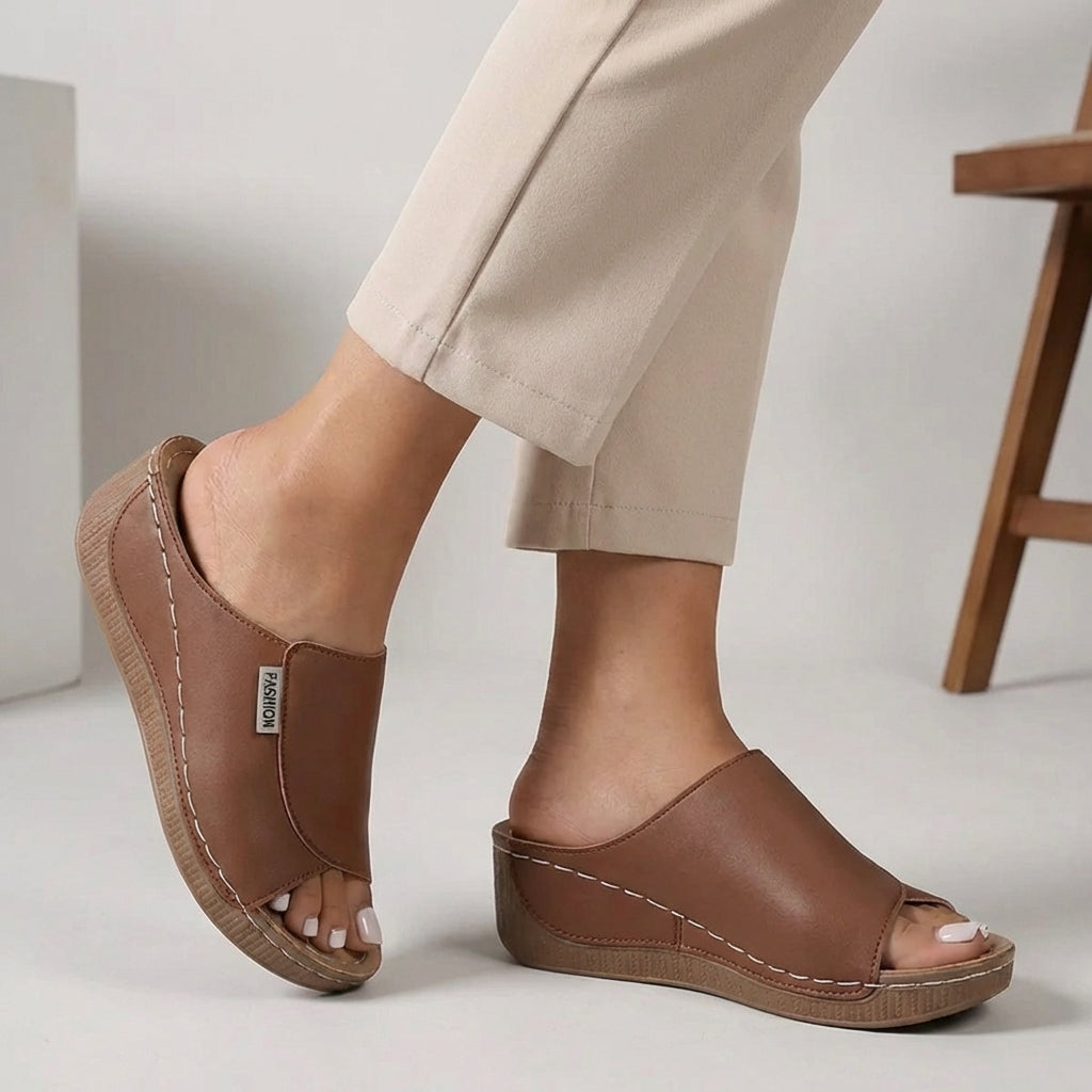 Zuecos Ortopédicos Mujer Cuña Diseño Fácil de Poner