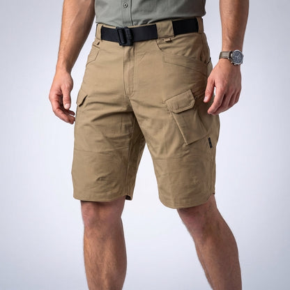 Pantalones Cortos Hombre Cargo Algodón Cintura Elástica Corte Relajado