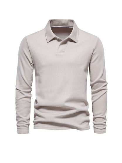 Polo Hombre Algodón Manga Larga Cuello Clásico