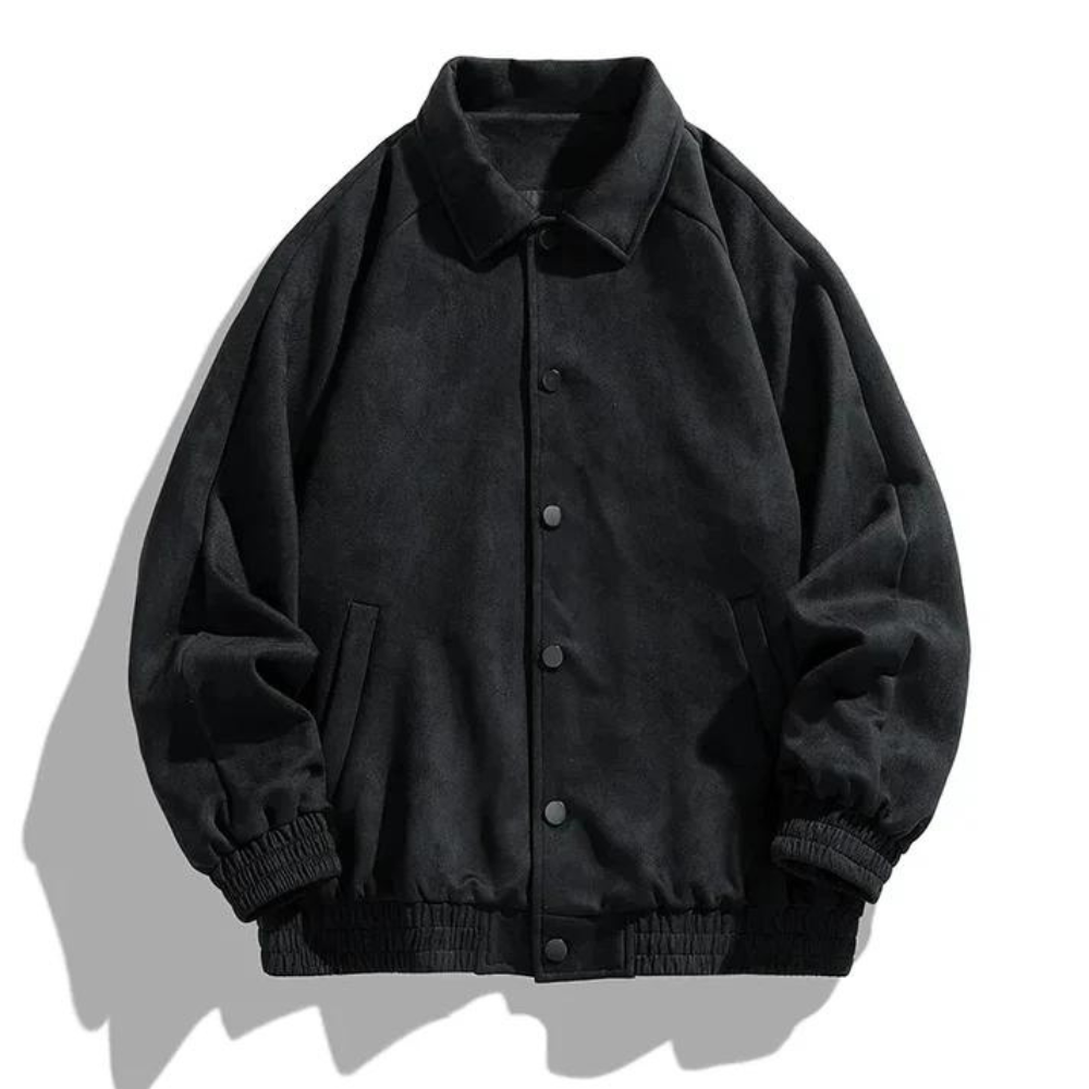 Chaqueta Bomber Hombre Algodón Oversize Cierre de Botones