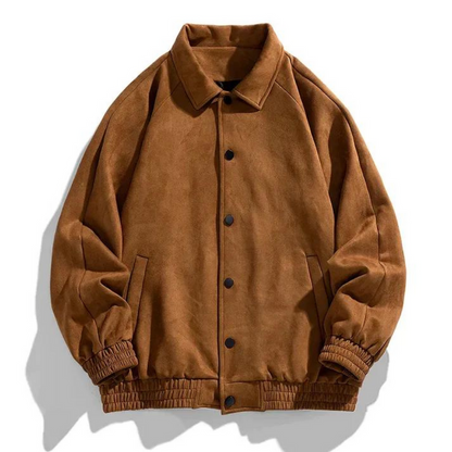 Chaqueta Bomber Hombre Algodón Oversize Cierre de Botones