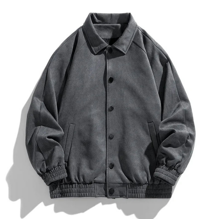 Chaqueta Bomber Hombre Algodón Oversize Cierre de Botones