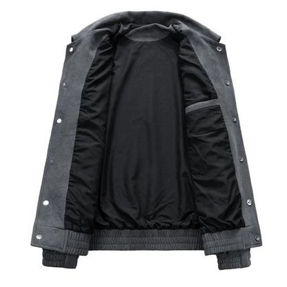 Chaqueta Bomber Hombre Algodón Oversize Cierre de Botones