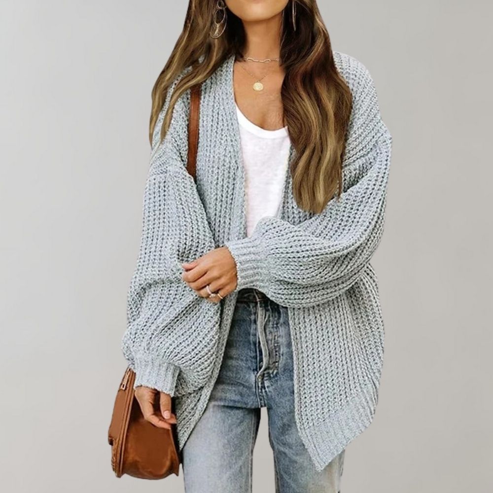 Cárdigan Mujer de Punto Suave Casual Ajuste Regular