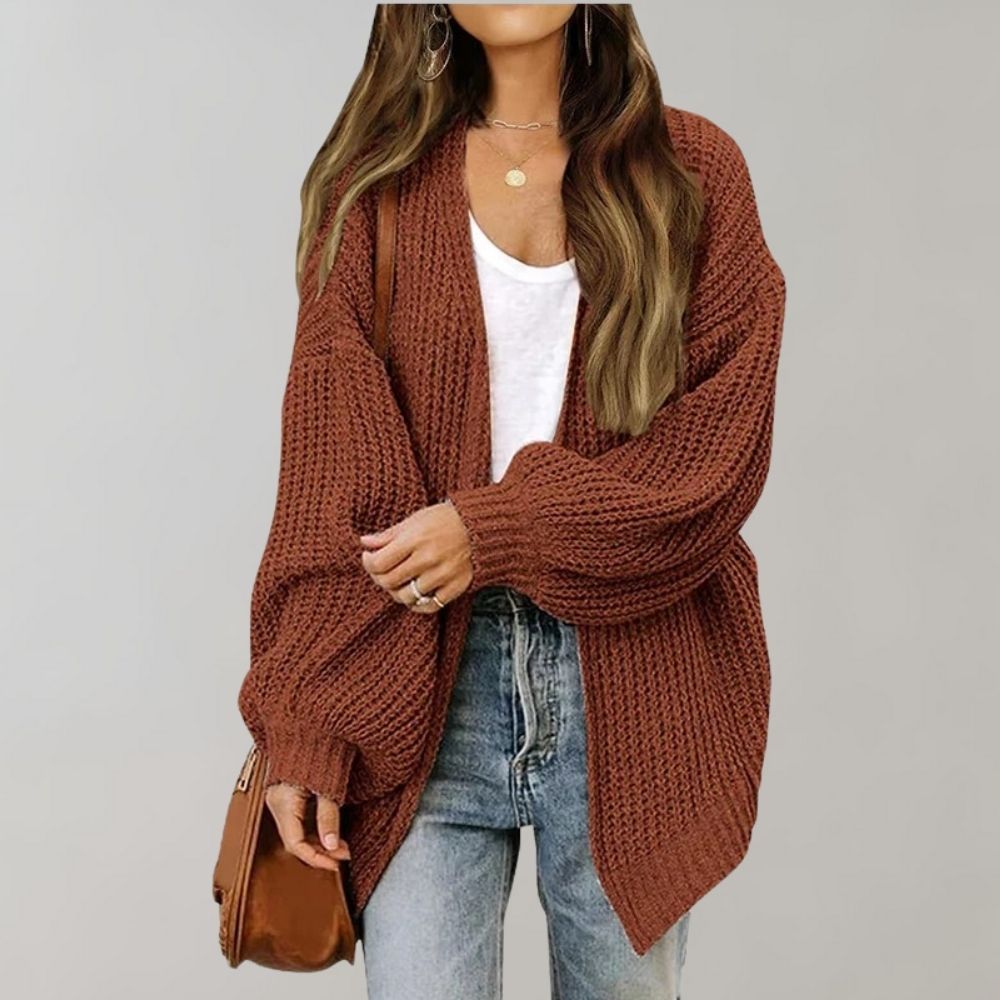 Cárdigan Mujer de Punto Suave Casual Ajuste Regular
