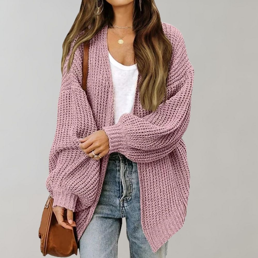 Cárdigan Mujer de Punto Suave Casual Ajuste Regular