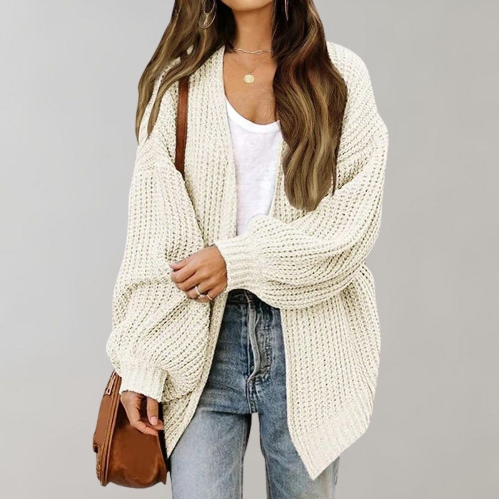 Cárdigan Mujer de Punto Suave Casual Ajuste Regular