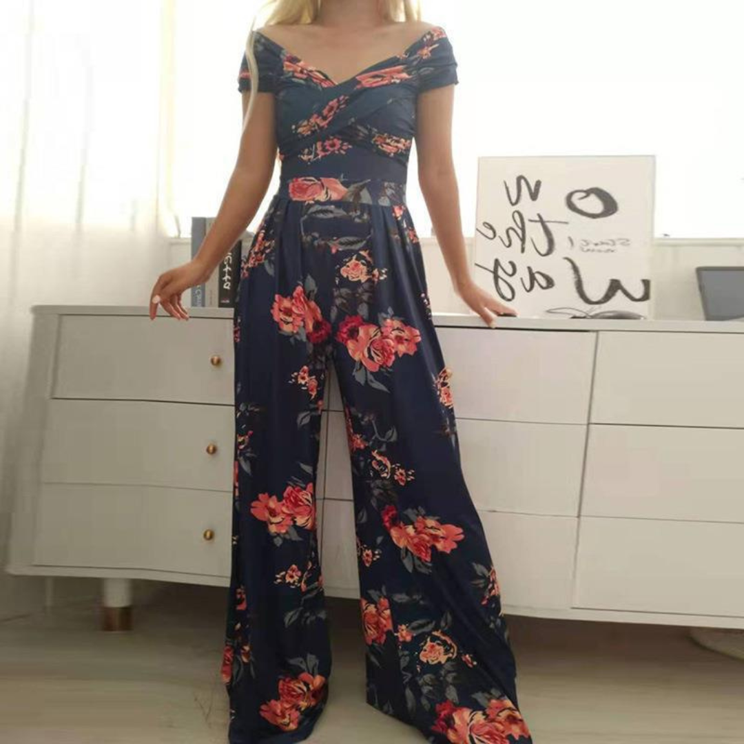 Mono Mujer Cuerpo Cruzado Pierna Ancha