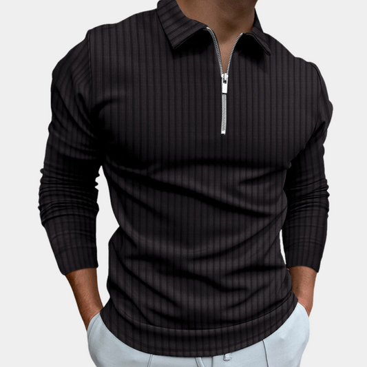 Polo hombre de manga larga tejido con rayas - Mavetta