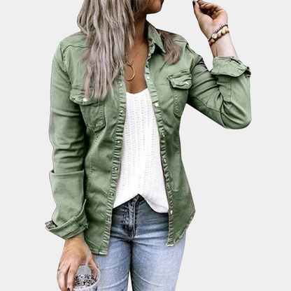 Camisa Casual Mujer Algodón Ajuste Regular