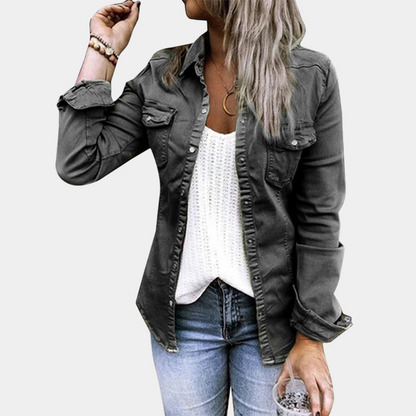 Camisa Casual Mujer Algodón Ajuste Regular