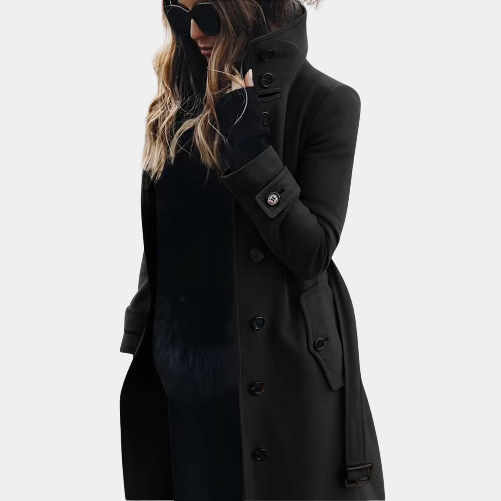 Abrigo Trench Mujer Cálido Largo Ajustado
