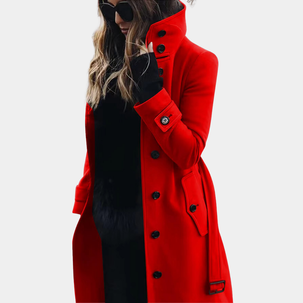 Abrigo Trench Mujer Cálido Largo Ajustado
