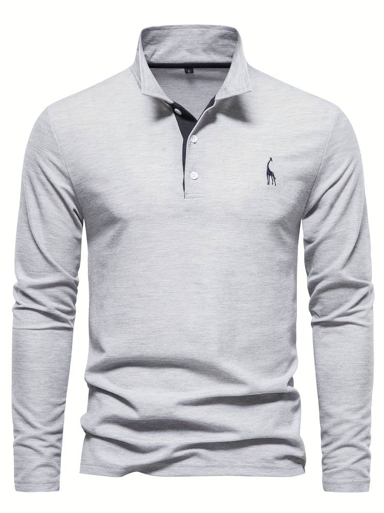 Polo Hombre Manga Larga Detalles en Cinta Ajuste Regular