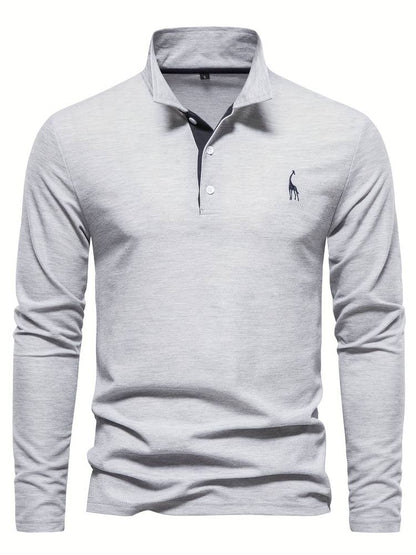 Polo Hombre Manga Larga Detalles en Cinta Ajuste Regular