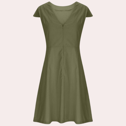 Vestido Midi Mujer Efecto Liso Estilo Casual