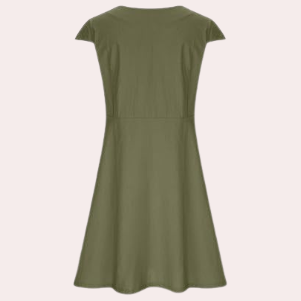 Vestido Midi Mujer Efecto Liso Estilo Casual