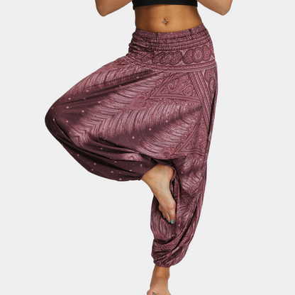 Pantalón Yoga Mujer Algodón Ajuste Relajado