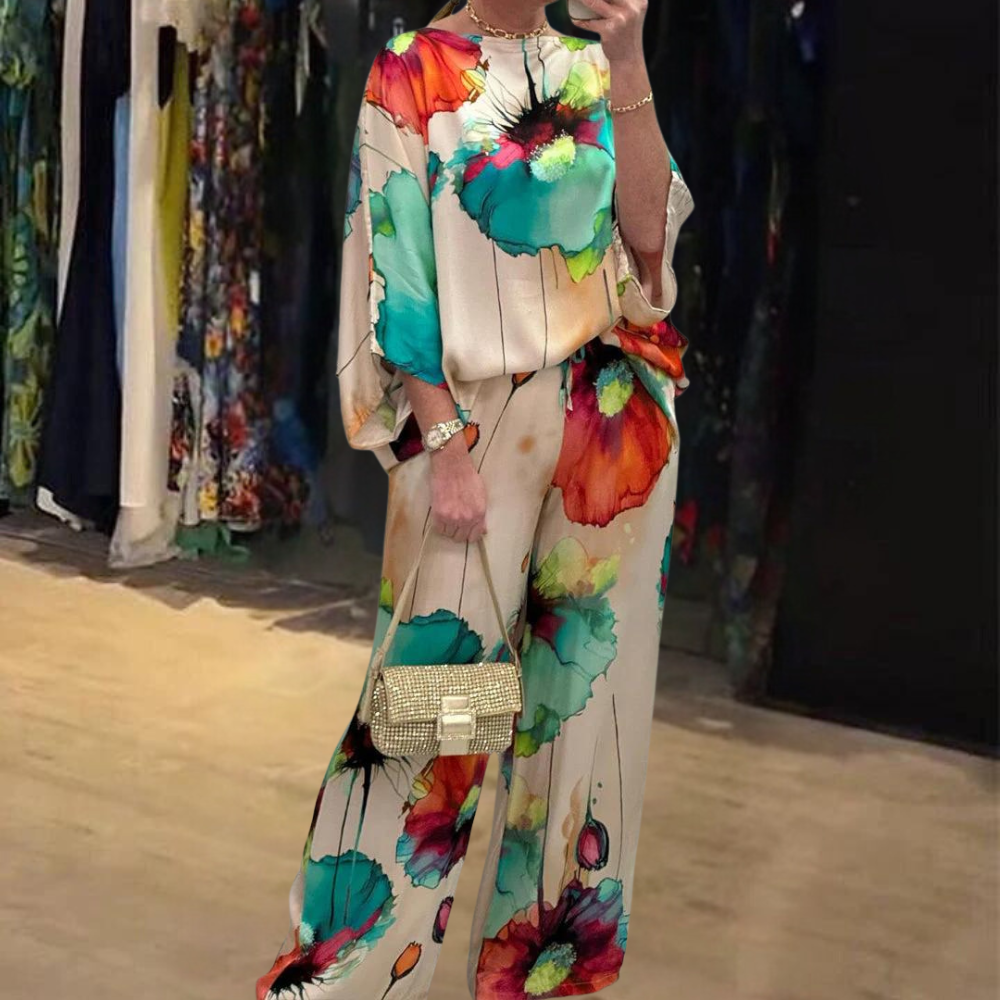 Conjunto Mujer de Dos Piezas y Pantalón Suelto