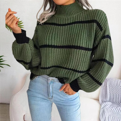 Suéter Mujer de Punto Suave Cuello Alto