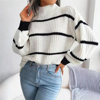 Suéter Mujer de Punto Suave Cuello Alto