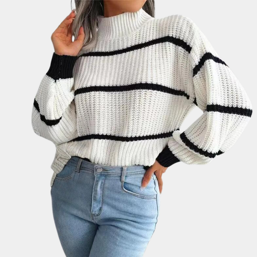 Suéter Mujer de Punto Suave Cuello Alto