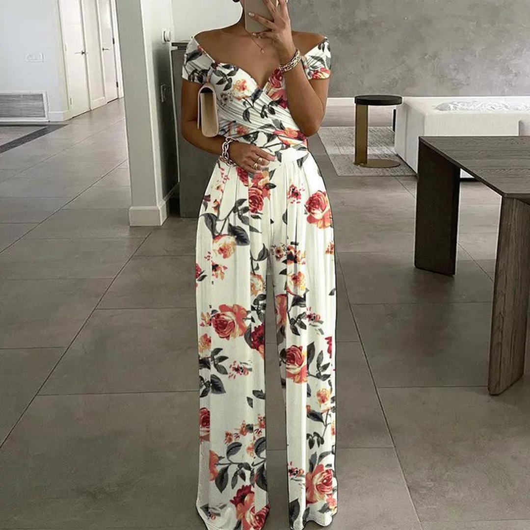 Mono Mujer Cuerpo Cruzado Pierna Ancha
