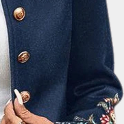 Blazer mujer de tela estampado floral corte entallado