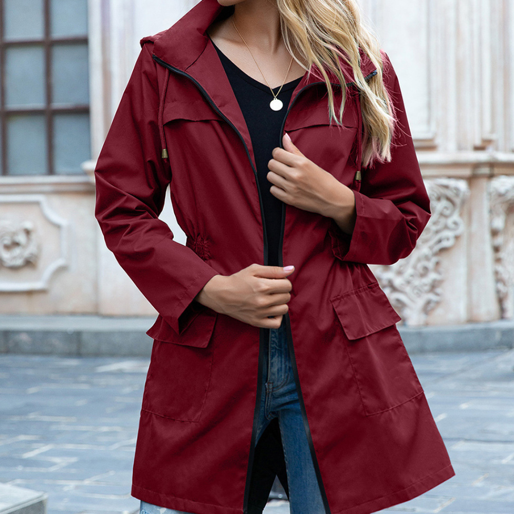 Abrigo Trench Mujer con Cremallera Ajuste Elegante
