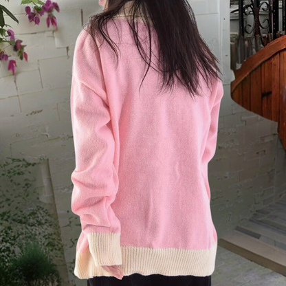 Cárdigan Mujer de Punto Suave Estampado Ajuste Casual