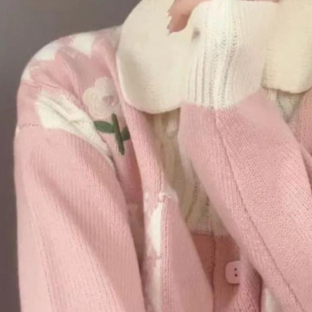 Cárdigan Mujer de Punto Suave Estampado Ajuste Casual