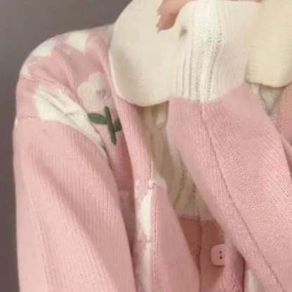 Cárdigan Mujer de Punto Suave Estampado Ajuste Casual