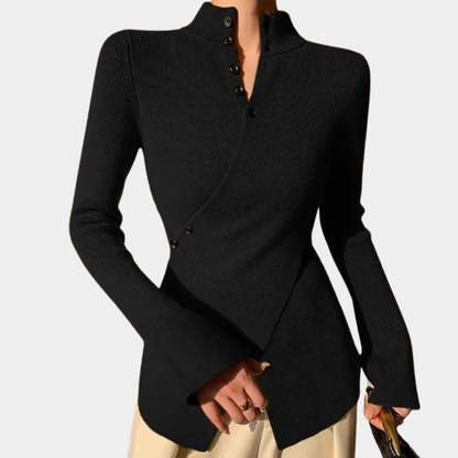 Jersey Mujer Cuello Alto Ajuste Envolvente