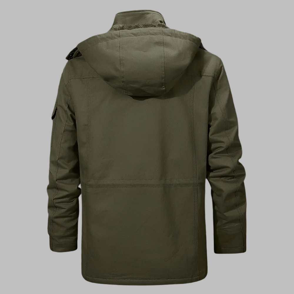Chaqueta Hombre Invierno con Forro Polar y Capucha Ajustada