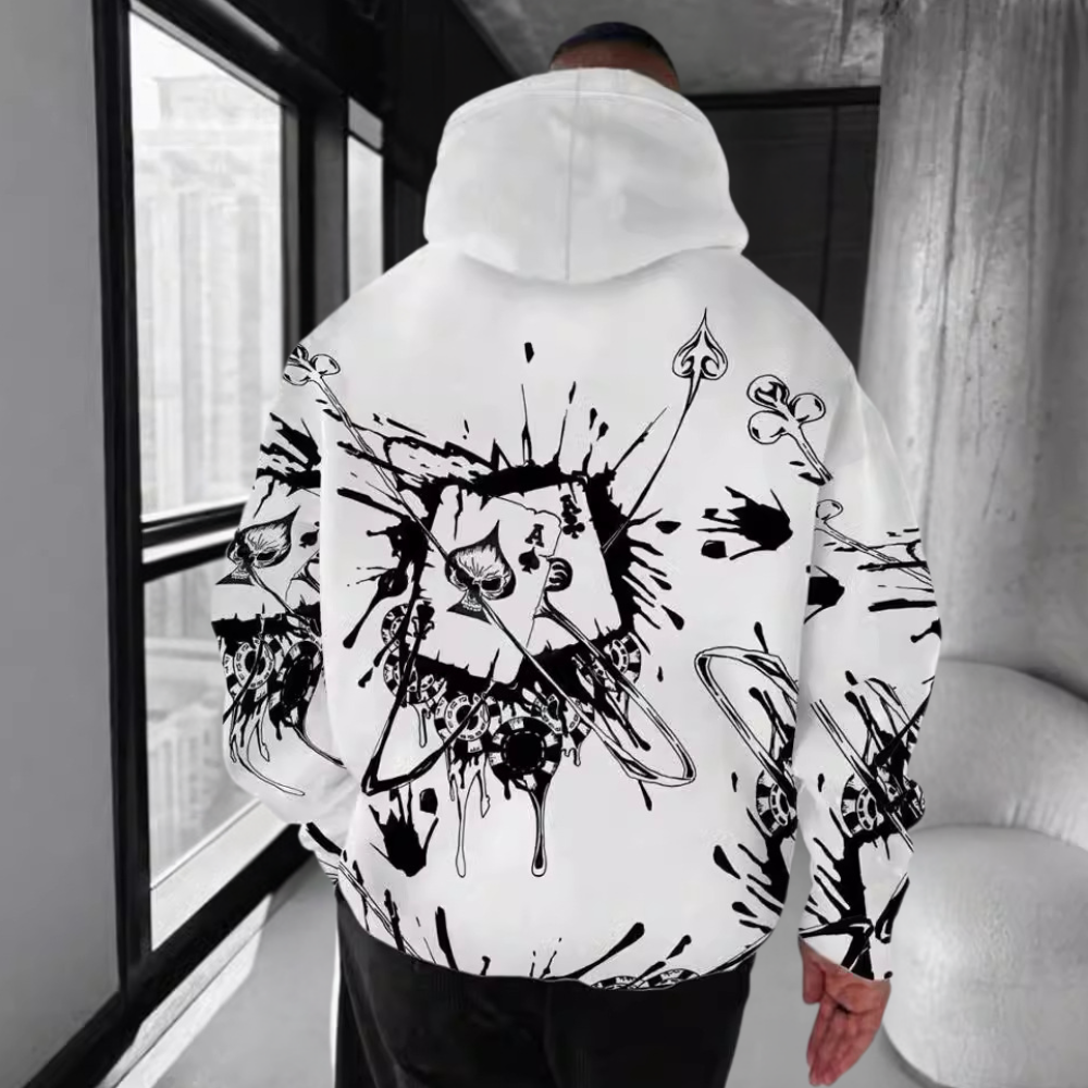 Sudadera Hombre con Capucha Estampado Gráfico Ajuste Regular