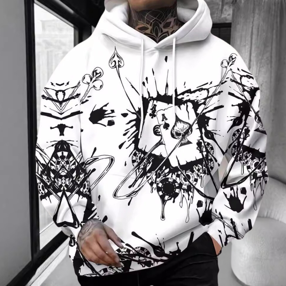 Sudadera Hombre con Capucha Estampado Gráfico Ajuste Regular - Mavetta