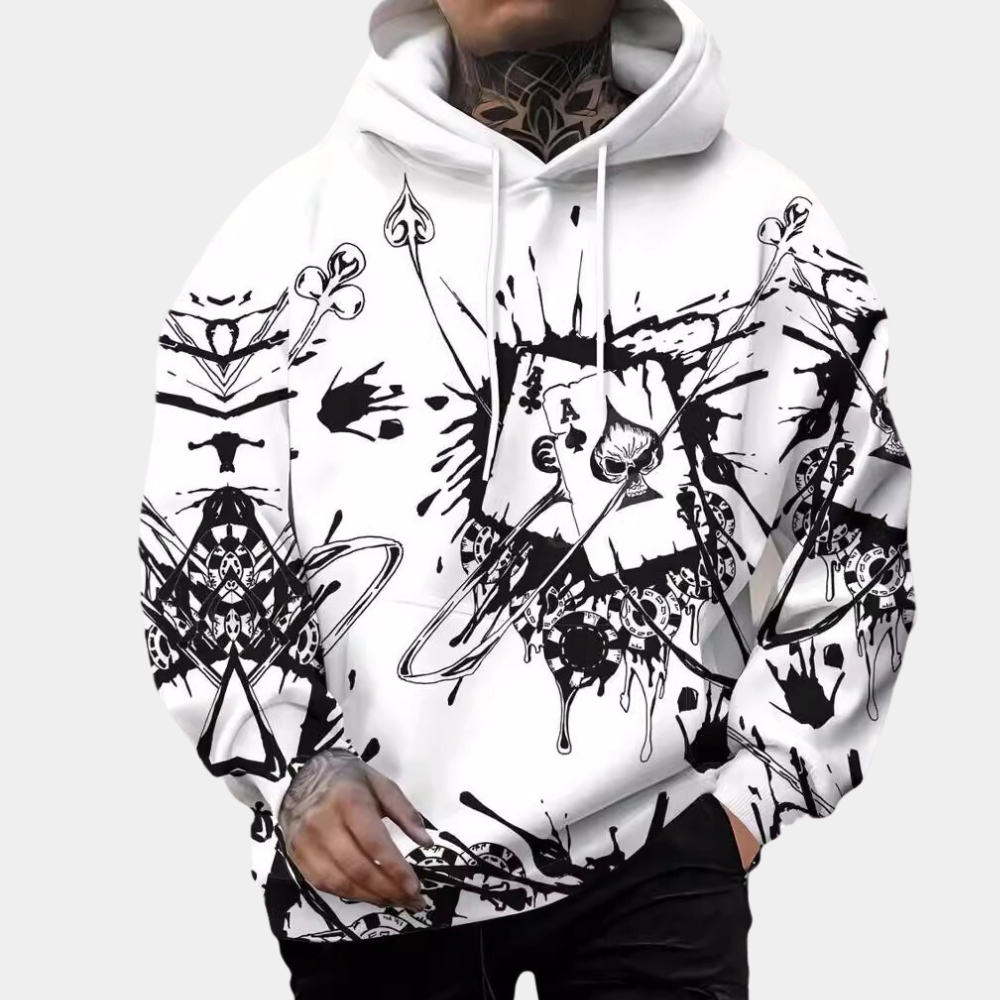 Sudadera Hombre con Capucha Estampado Gráfico Ajuste Regular
