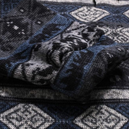 Sudadera Hombre con Capucha y Estampado Geométrico
