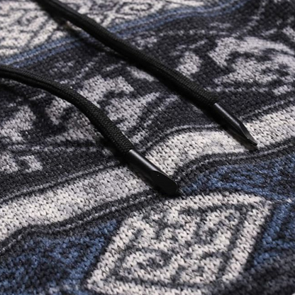 Sudadera Hombre con Capucha y Estampado Geométrico