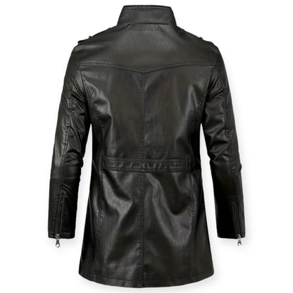 Chaqueta Hombre de Cuero con Cremallera Ajuste Regular