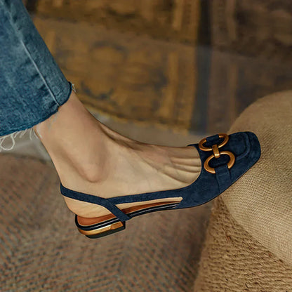 Sandalias Mujer Diseño Elegante Hebilla Metálica